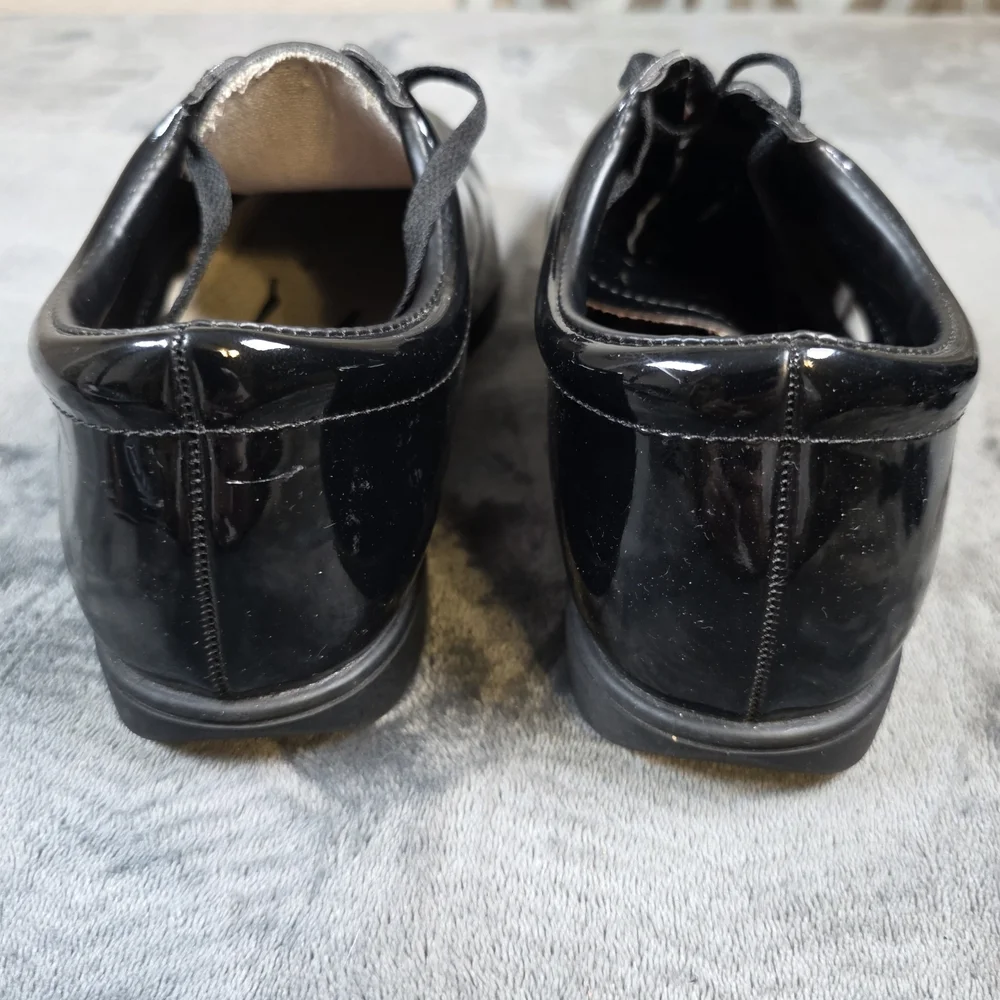 Dinkles Unisex Marching Band Shoes Black Faux Patent Leather Size M 10.5 W 12.5